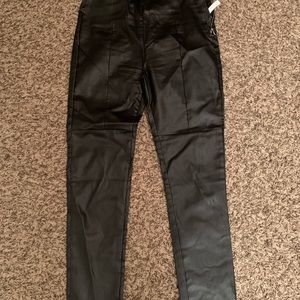 Faux leather pants. Dress them up or down.